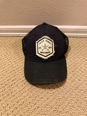 Outer Banks North Carolina Black Trucker Hat Cap SnapBack